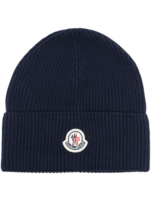 logo-patch cotton beanie
