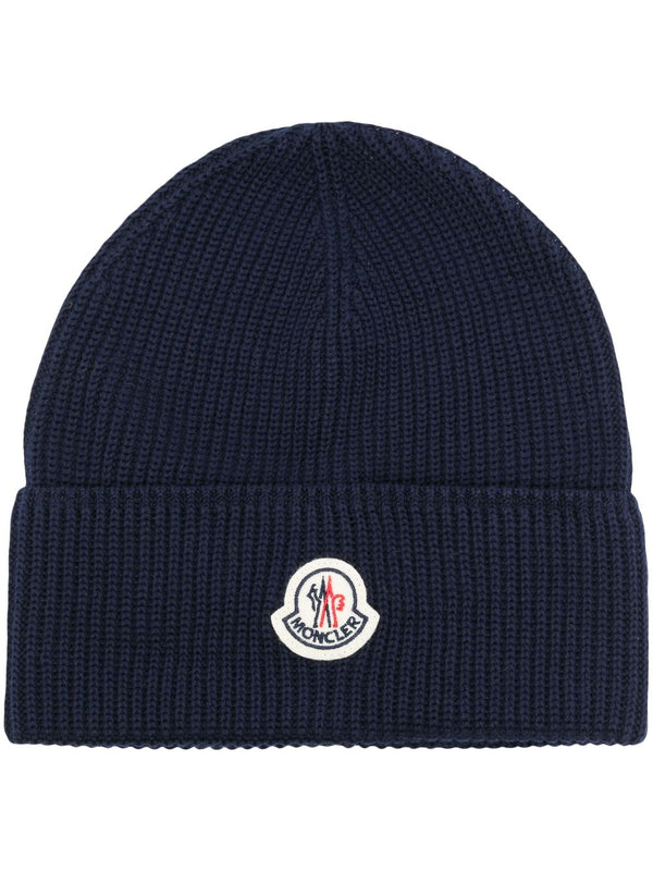 logo-patch cotton beanie