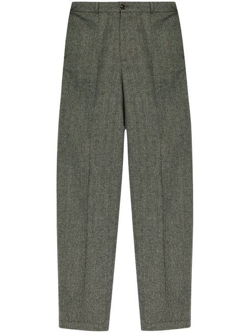 herringbone pattern tailored trousers