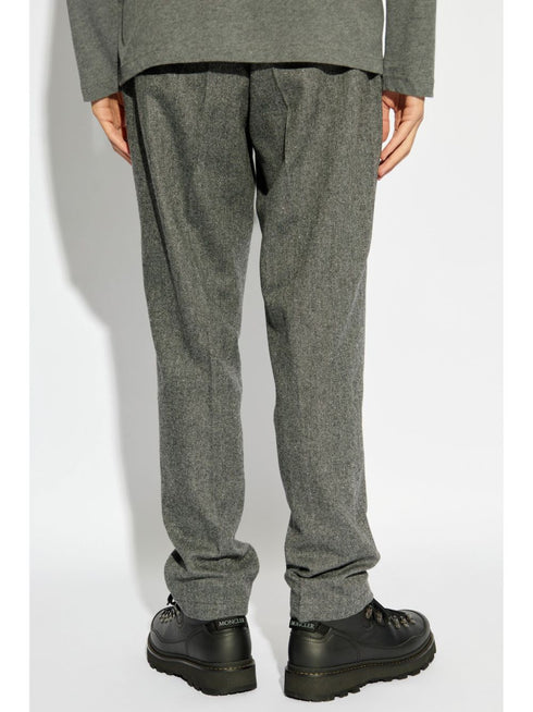 herringbone pattern tailored trousers