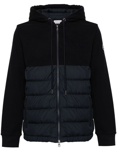 padded-panelled hooded jacket
