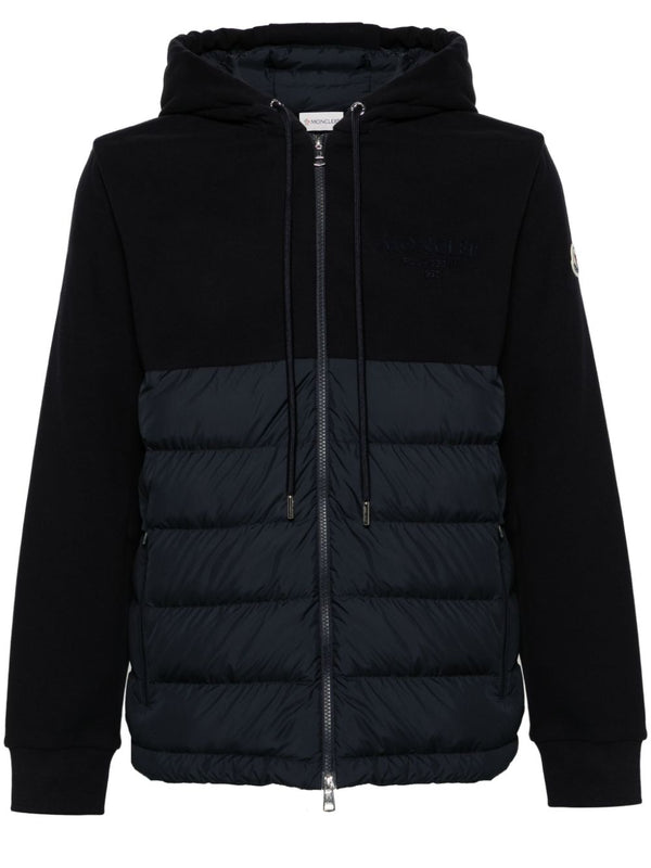 padded-panelled hooded jacket
