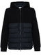 padded-panelled hooded jacket