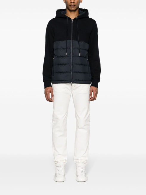 padded-panelled hooded jacket