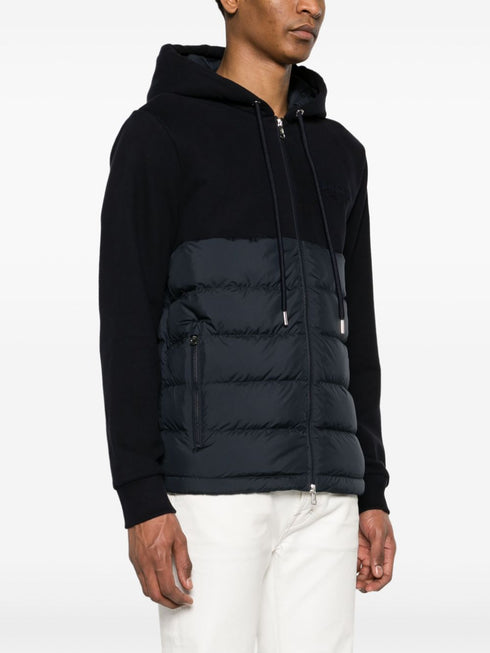 padded-panelled hooded jacket