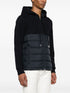 padded-panelled hooded jacket
