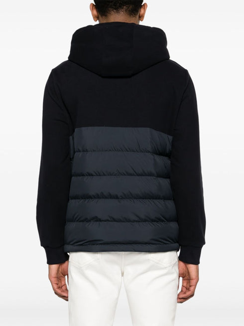 padded-panelled hooded jacket