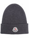 logo-patch knitted beanie hat