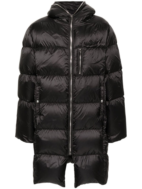 x Rick Owens strap-embellished hooded padded jacket