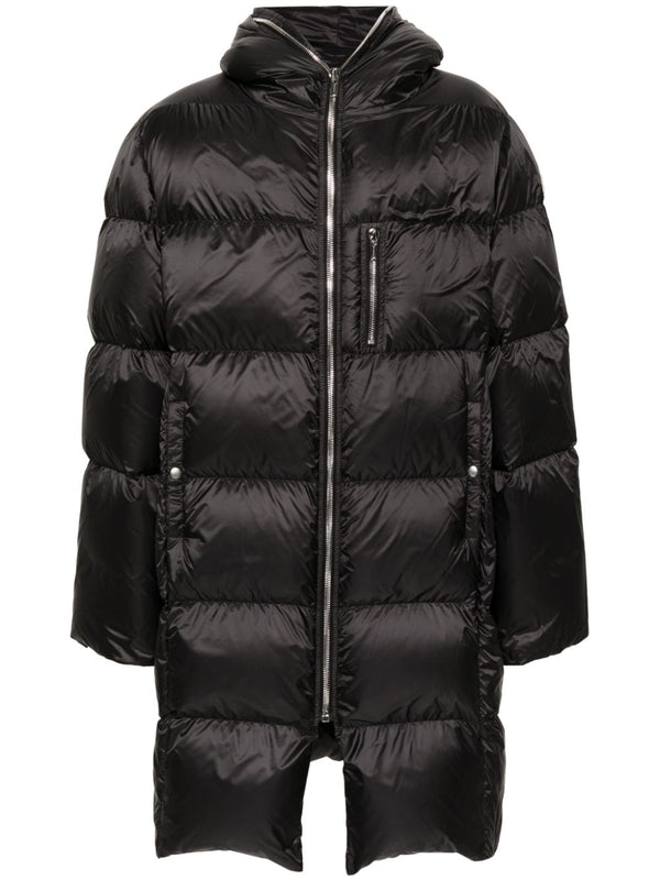 x Rick Owens strap-embellished hooded padded jacket