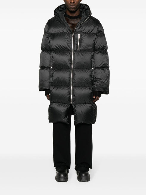 x Rick Owens strap-embellished hooded padded jacket