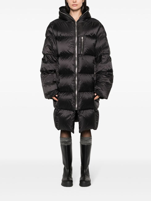 x Rick Owens strap-embellished hooded padded jacket
