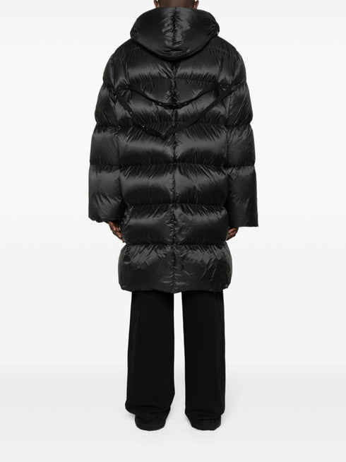 x Rick Owens strap-embellished hooded padded jacket