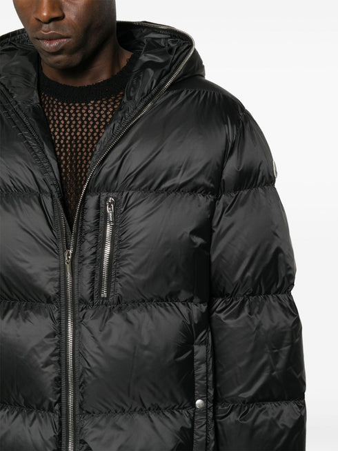 x Rick Owens strap-embellished hooded padded jacket