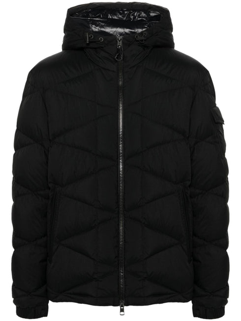 quilted hooded puffer jacket