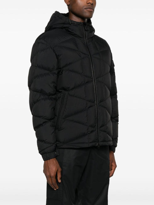 quilted hooded puffer jacket
