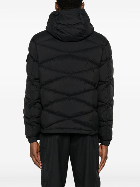 quilted hooded puffer jacket
