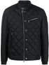 diamond-quilt zip-fastening jacket