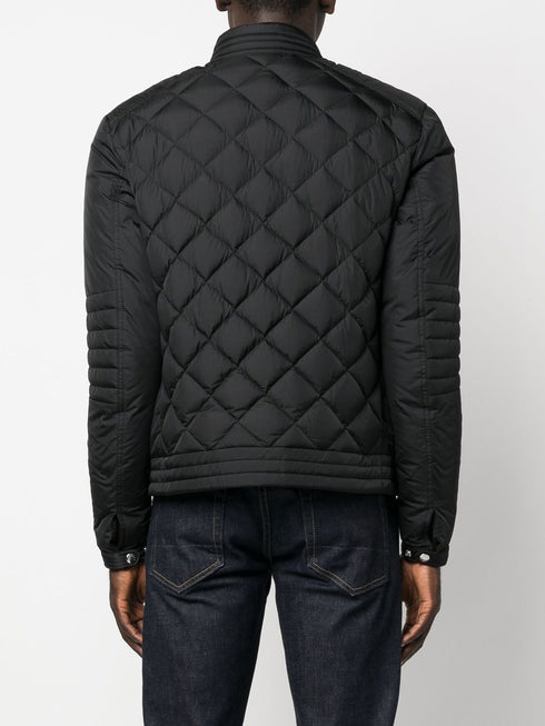 diamond-quilt zip-fastening jacket