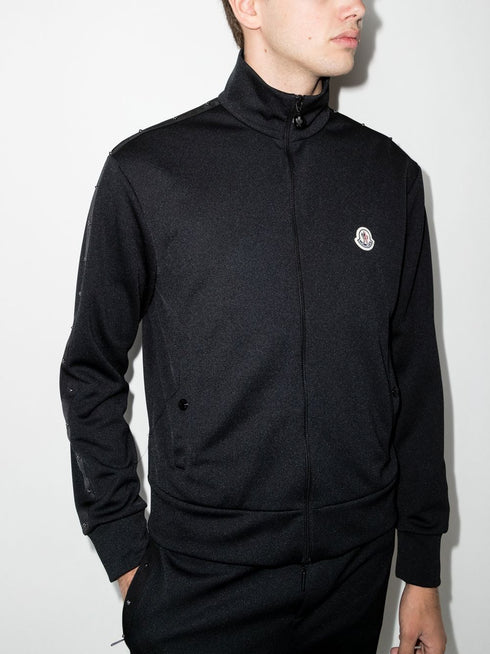 logo-patch zip-fastening jumper