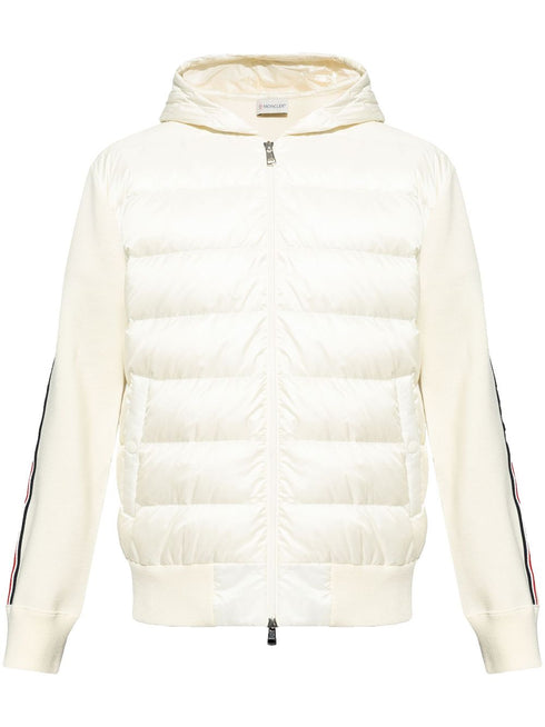 padded-panel virgin wool hoodie