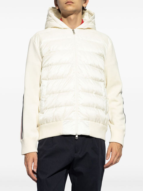 padded-panel virgin wool hoodie