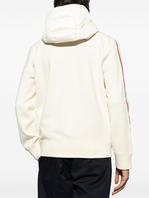 padded-panel virgin wool hoodie