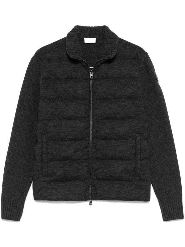 padded zip-up cardigan