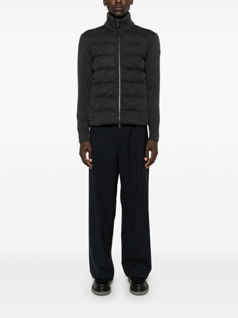 padded zip-up cardigan