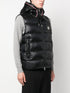 logo-patch quilted hooded gilet