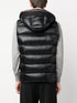 logo-patch quilted hooded gilet