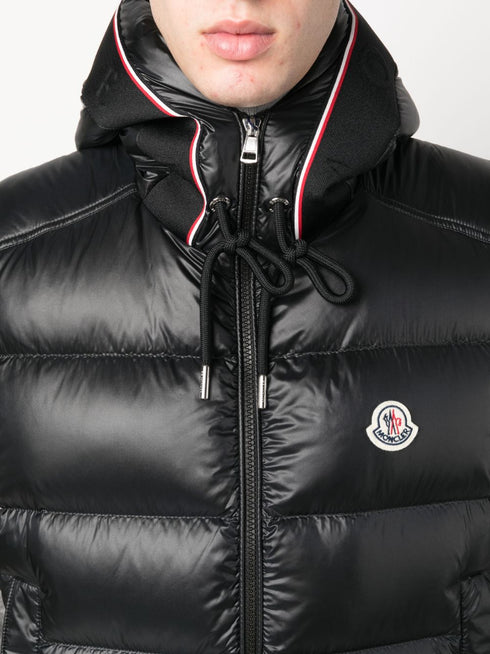 logo-patch quilted hooded gilet