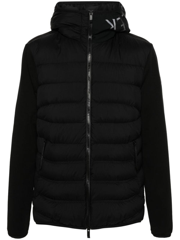 panelled hooded jacket