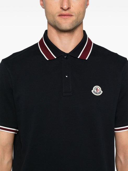 logo-patch polo shirt