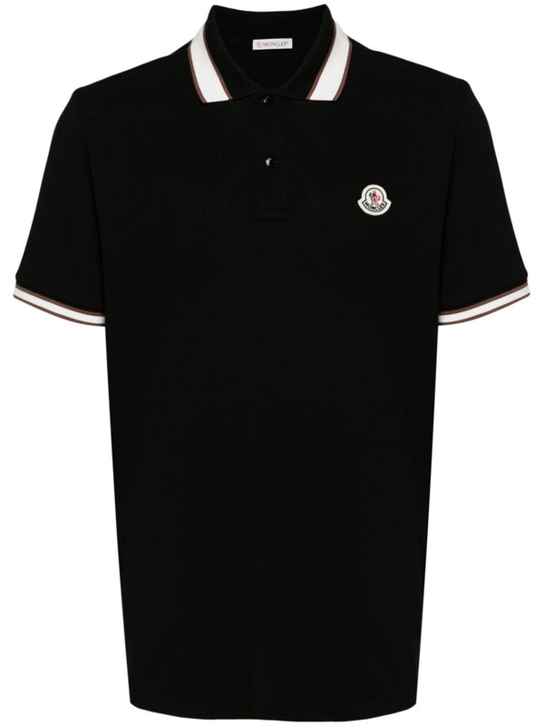 logo-patch polo shirt