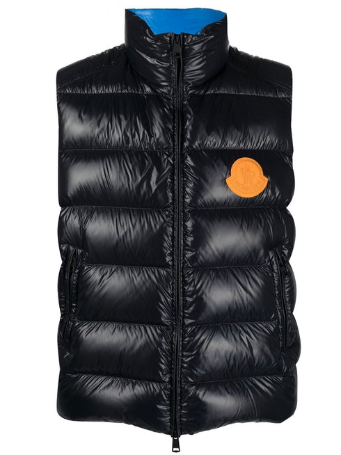 padded logo-patch gilet