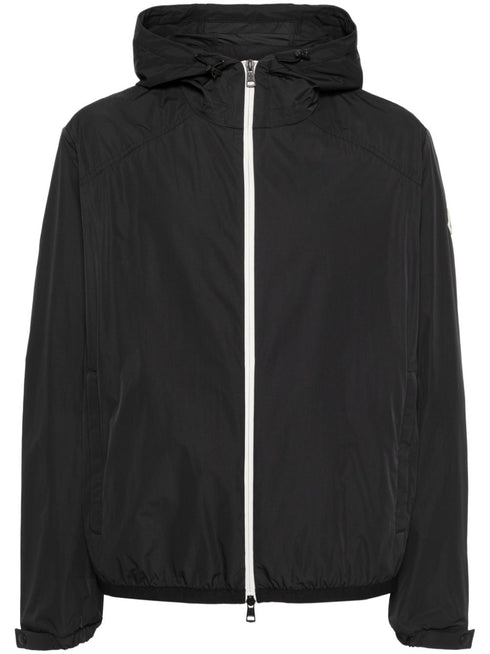 slogan-print shell jacket