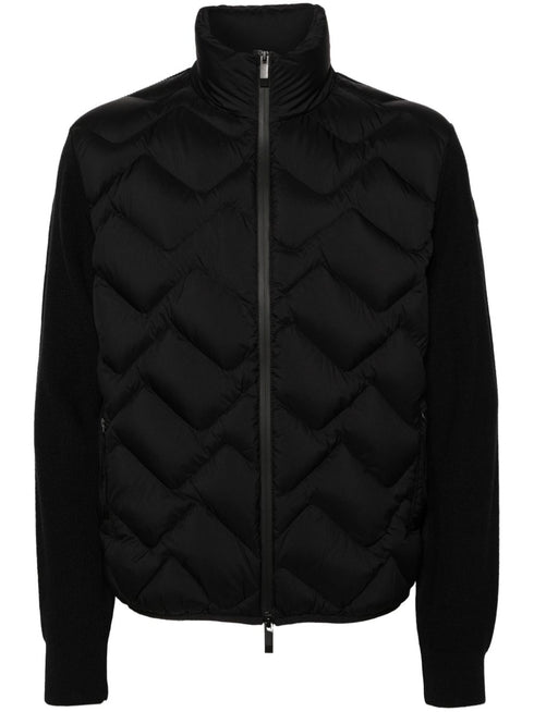 padded-panel knitted jacket