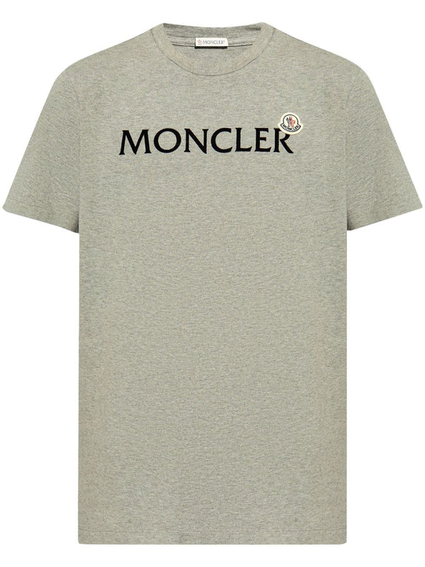 flocked-logo cotton T-shirt