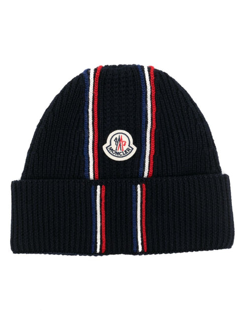 logo-patch knitted beanie