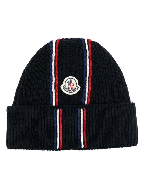 logo-patch knitted beanie