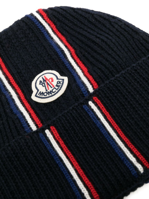 logo-patch knitted beanie