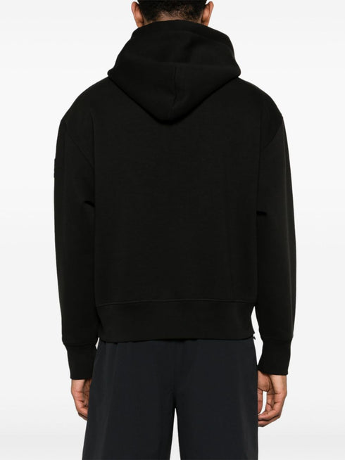 logo-flocked jersey hoodie