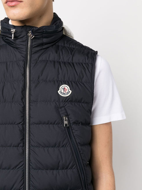 logo-patch padded vest