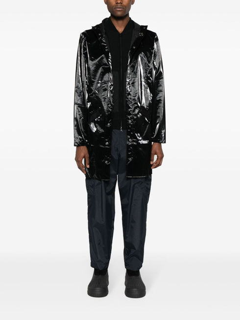 coated hooded parka coat