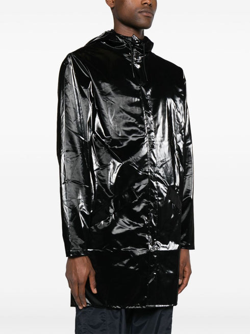 coated hooded parka coat