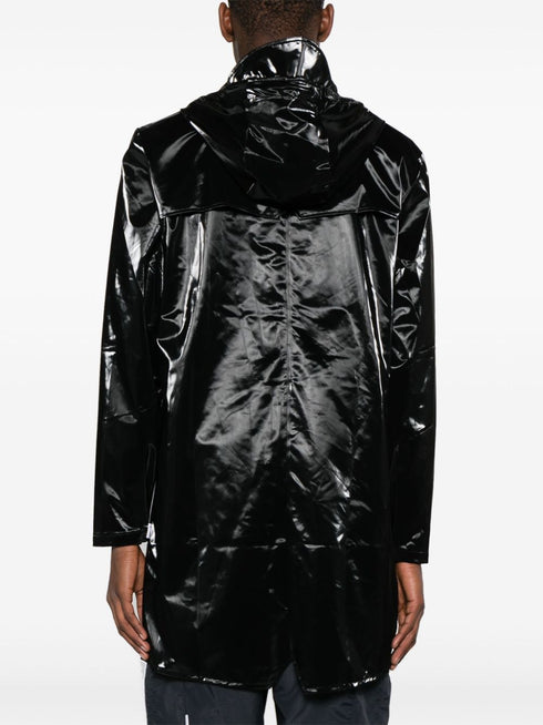 coated hooded parka coat