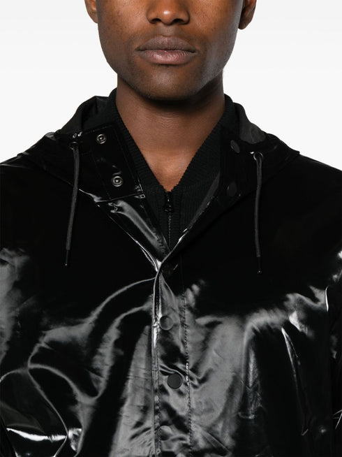 coated hooded parka coat