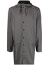 hooded stud-fastening raincoat