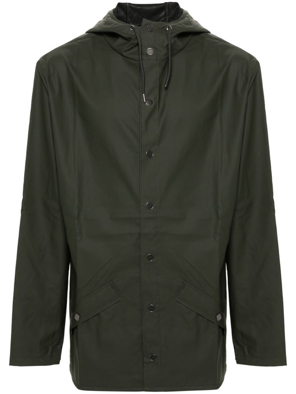 Rains Drawstring-hood Buttoned Rain Jacket